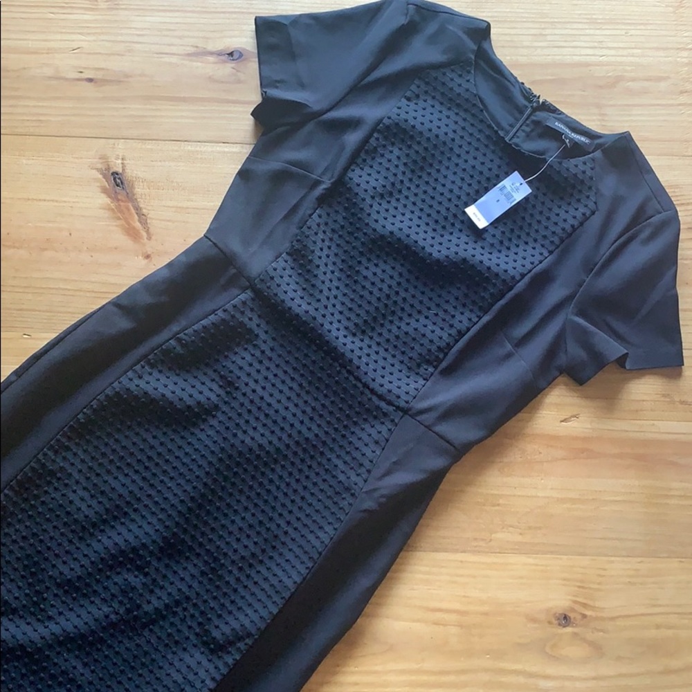 NWT BANANA REPUBLIC Black Dotted Dress